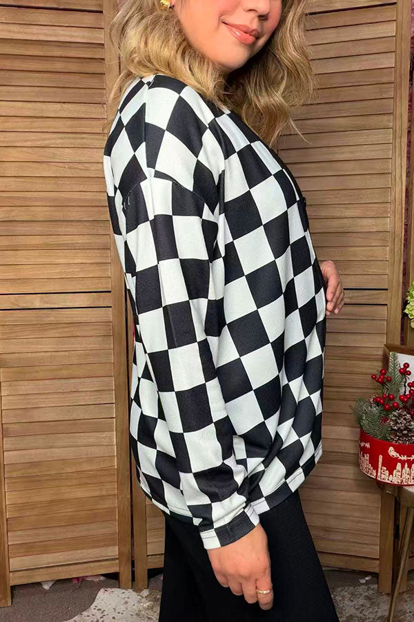 Western pink leopard & checkered long sleeve women's boutique cardigan Southern Stitch XCH17465