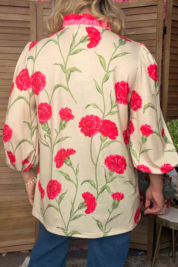 Trendy florals 3/4 sleeve women's boutique top Southern Stitch XCH17541