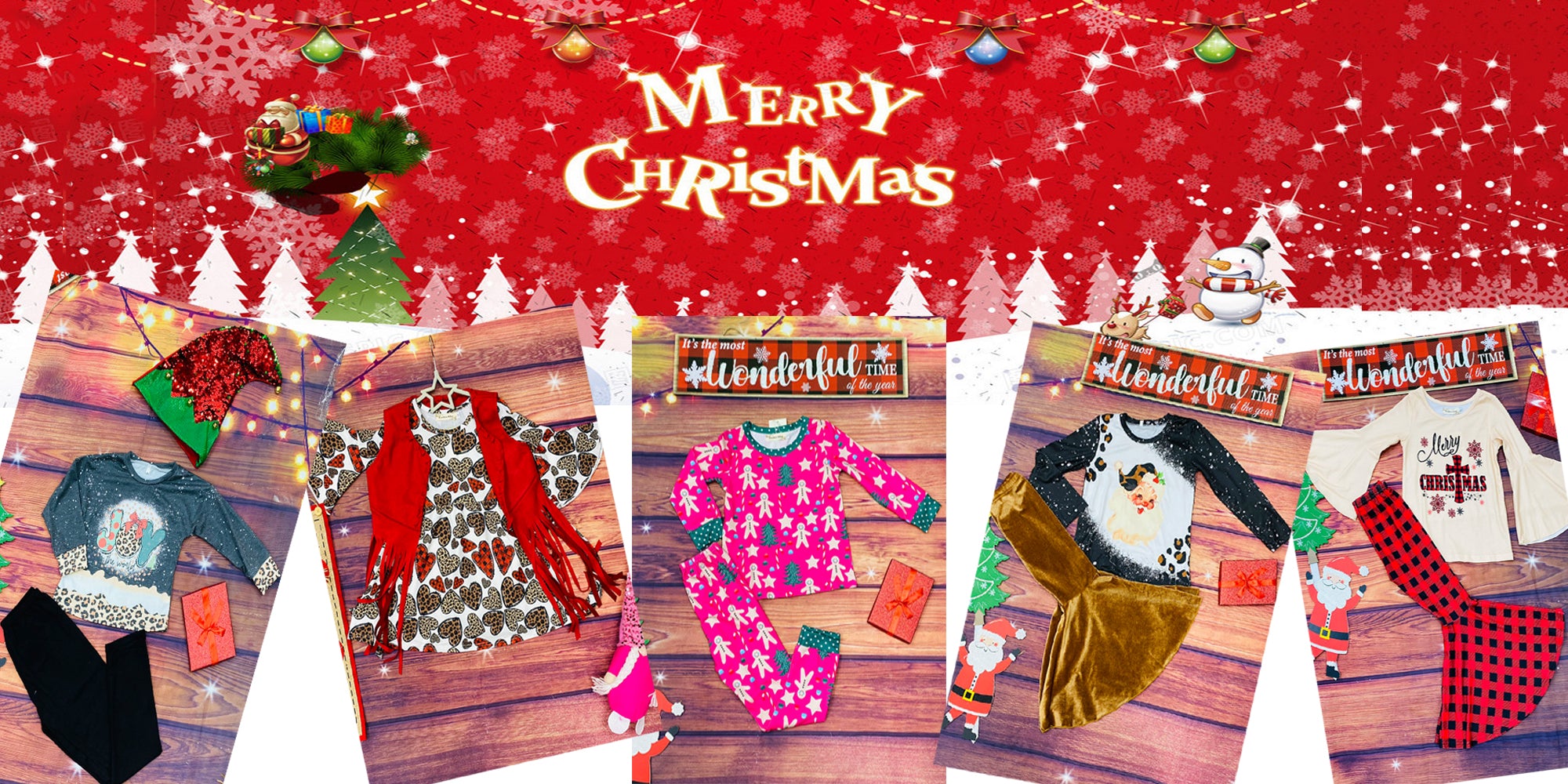 Wholesale Girls Christmas Night Gown Ruffle Dress Girls Christmas
