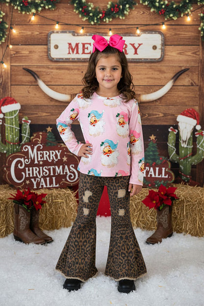 XCH01002 Mom and me Santa prints christmas long sleeve girls sweatshirts