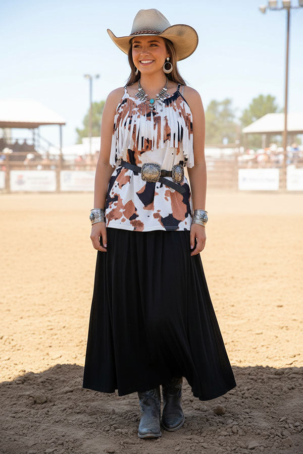 Leopard printed fringe women tank tops GJQ14410