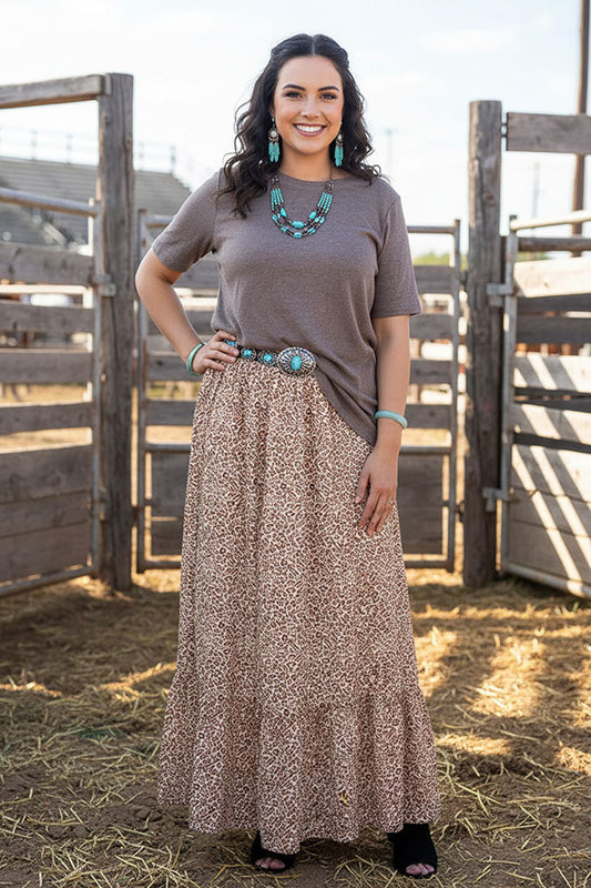 Women's boutique clothing wholesale solid color light tan short sleeve tops GJQ15568