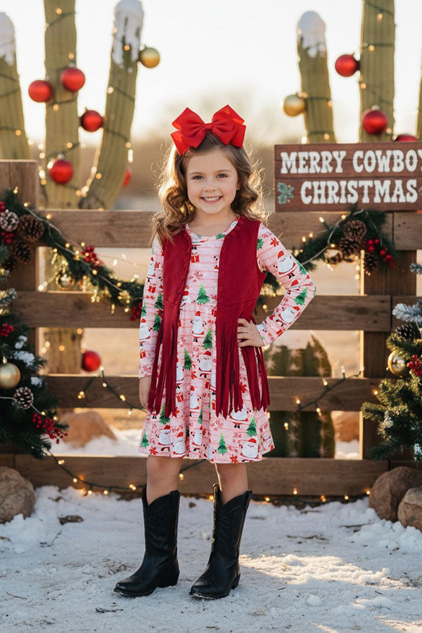 Solid suede vest cardigan with tassels DLH2681