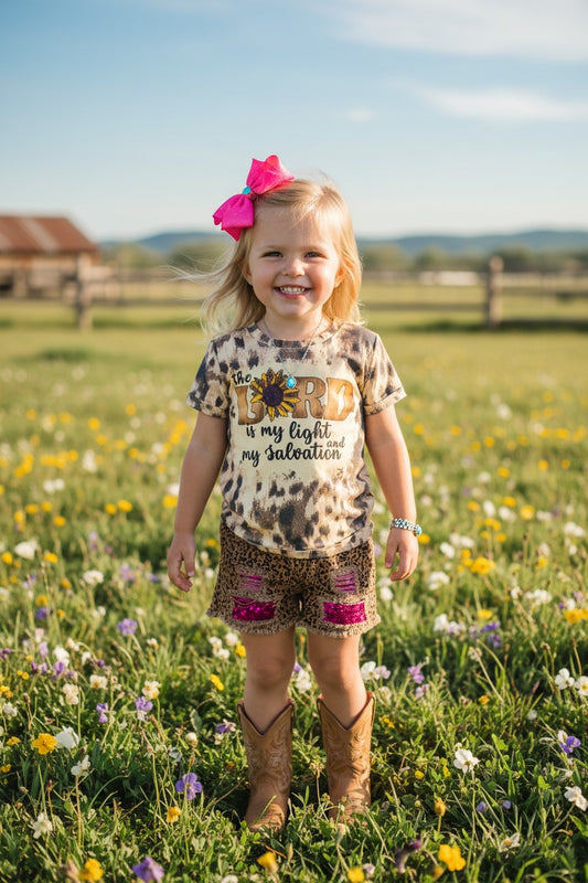 The lord is my light and salvation short sleeve girls t-shirt DLH0923-10