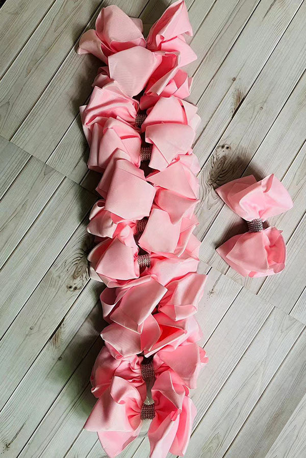 Chic double layer rehinestone 7.5" pink boutique girls hairbow $12 for 12pc