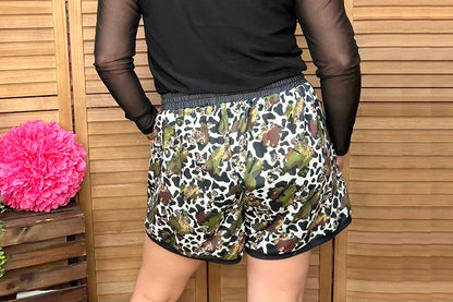 DLH11813 Camouflage printed shorts w/adjustable waist strap