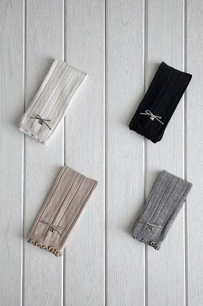 White Knitted socks tight winter fall baby girls legging pant 250707M