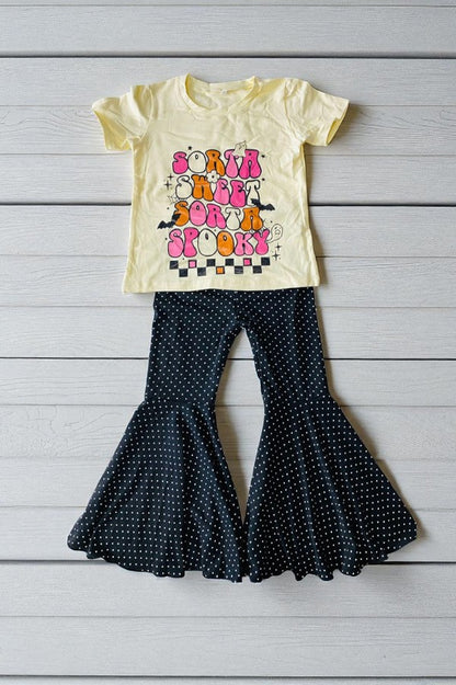 Wholesale fall halloween kids clothing printed girls outfit sets D2803