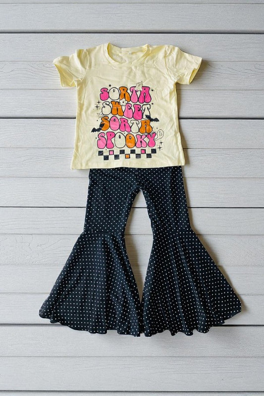 Wholesale fall halloween kids clothing printed girls outfit sets D2803