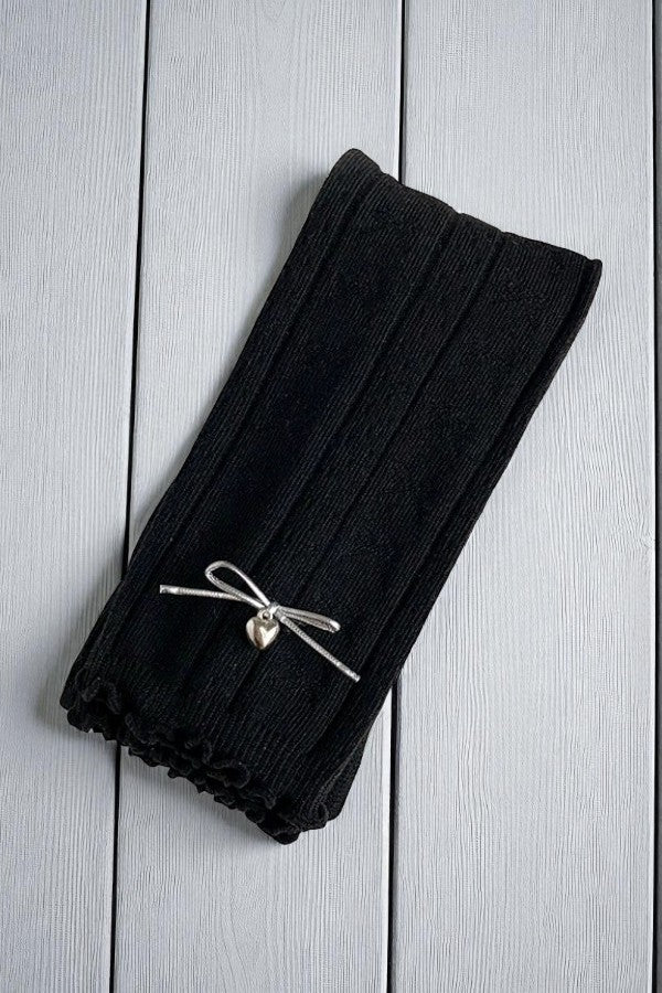 Black Knitted socks tight winter fall baby girls legging pant 250710M