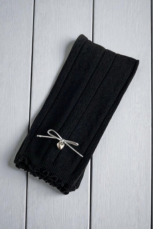 Black Knitted socks tight winter fall baby girls legging pant 250710M