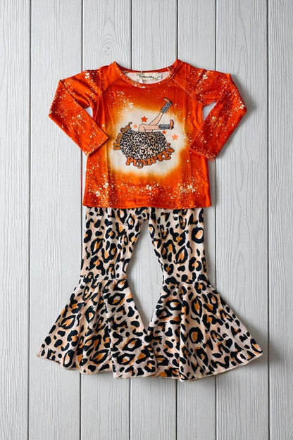 "HOWDY PUMPKIN" orange & cheetah 2pc set X0010-2