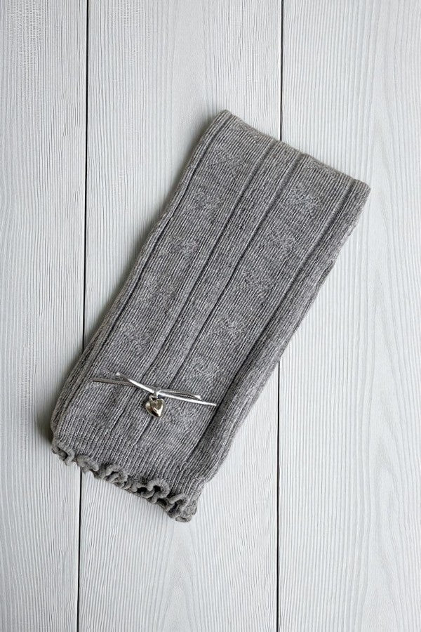 Grey socks knitted tight winter fall baby girls legging pant 250709M