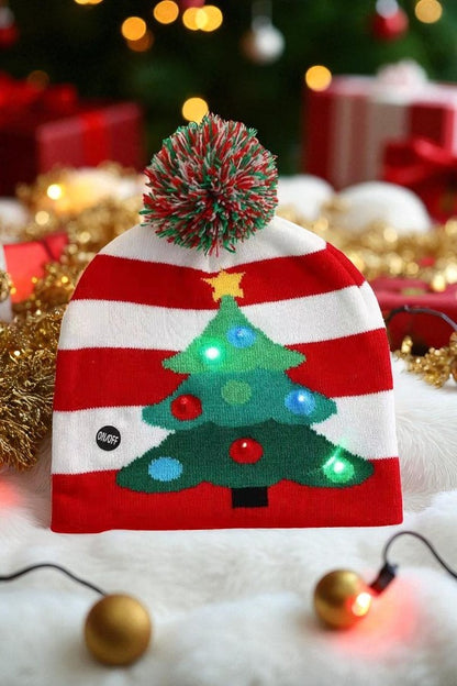 Christmas one size toddler unisex kids hat w/lights
