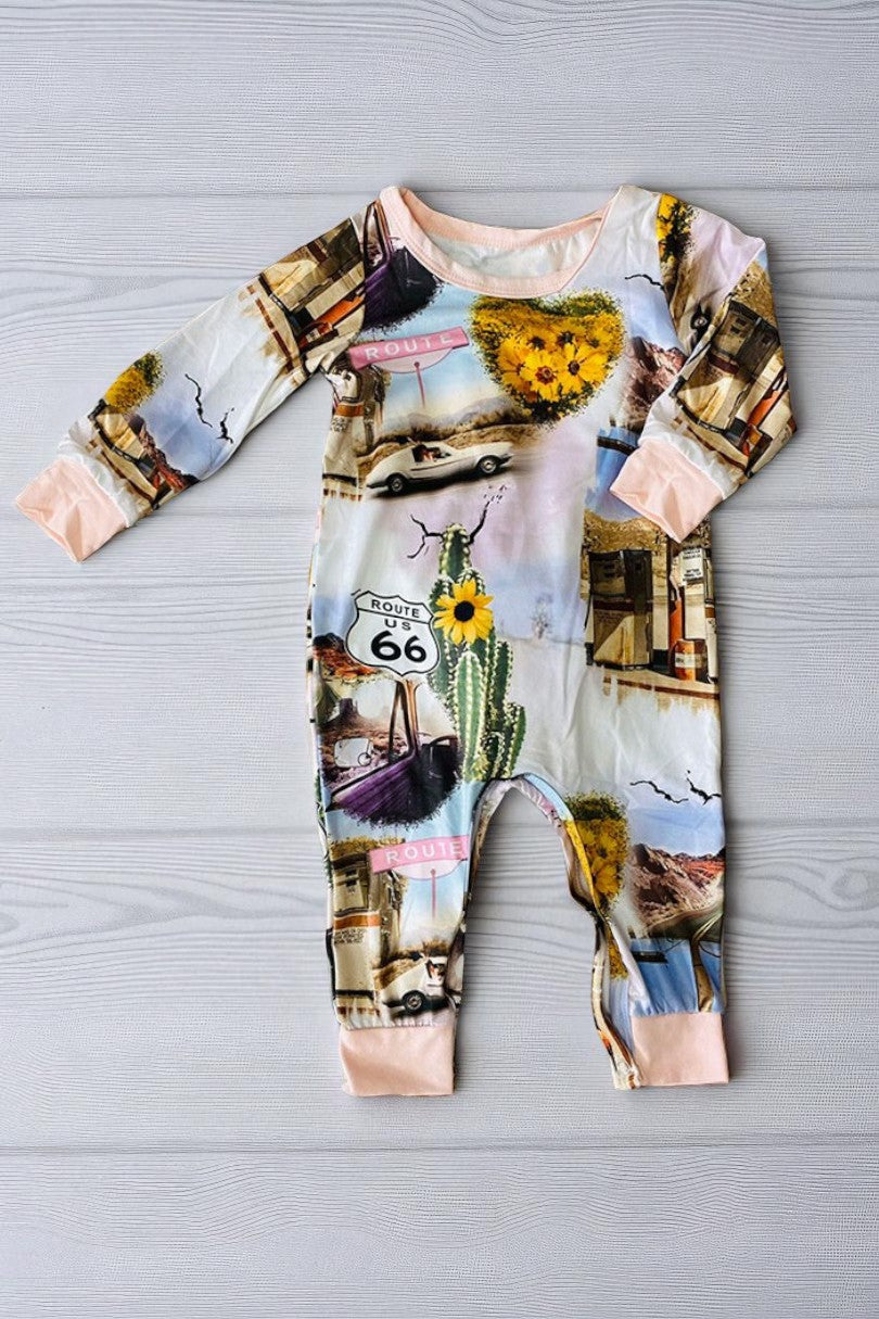ROUTE 66 western printed baby jumpsuit D2565