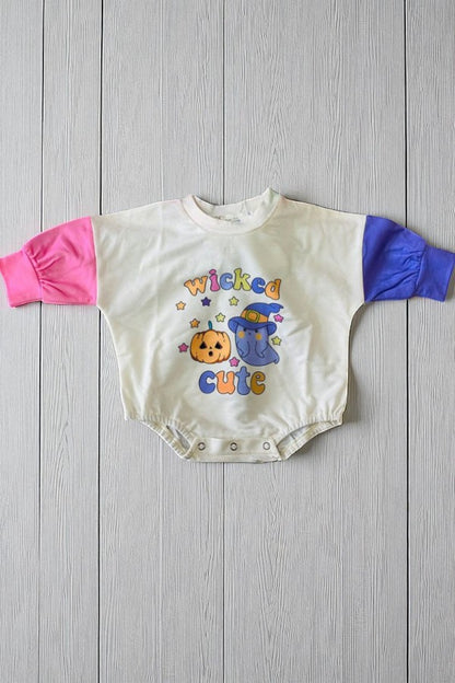 Wholesale wicked cute pumpkin & gost prints baby onesie X0014-1