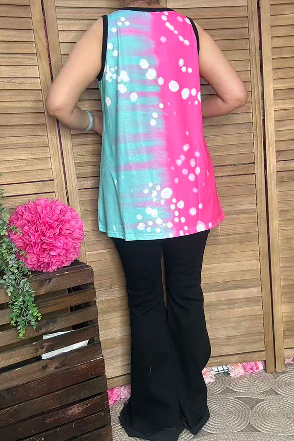Multi-color printed "Country Mama" boots and Cactus women tank top XCH14920