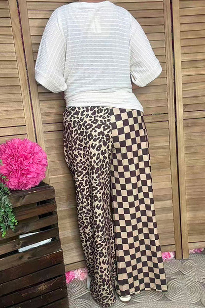 Ribbed knitted fabric off white short sleeve loose style women top GJQ15717