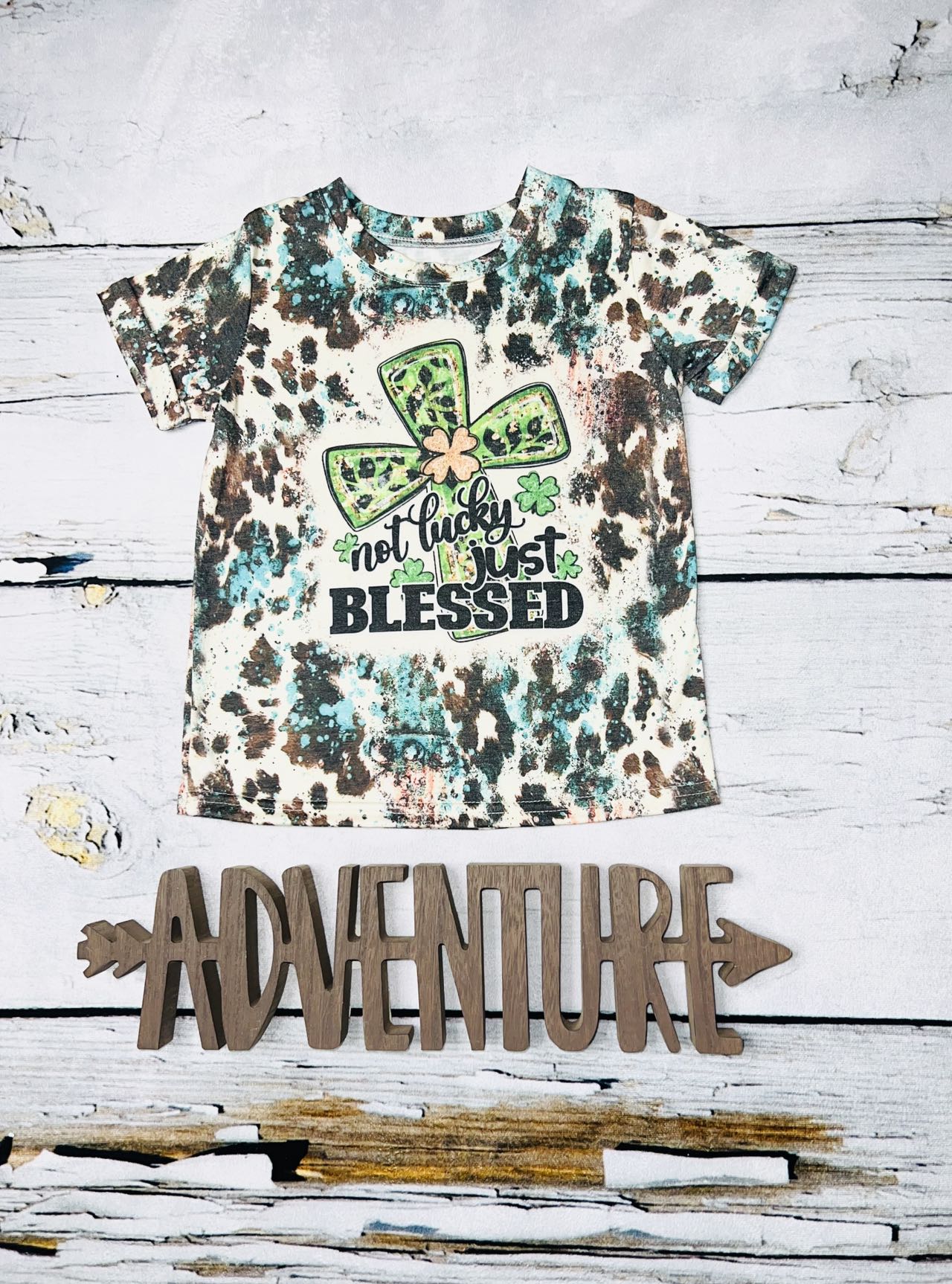 "Not lucky just blessed" short sleeve t-shirt DLH0923-30