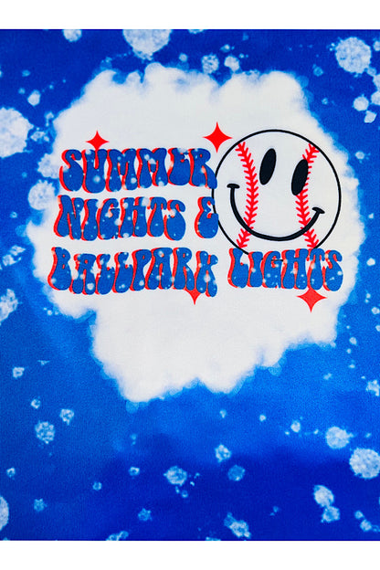 "SUMMER NIGHTS & BALLPARK LIGHTS" royal blue & cheetah 2pc set