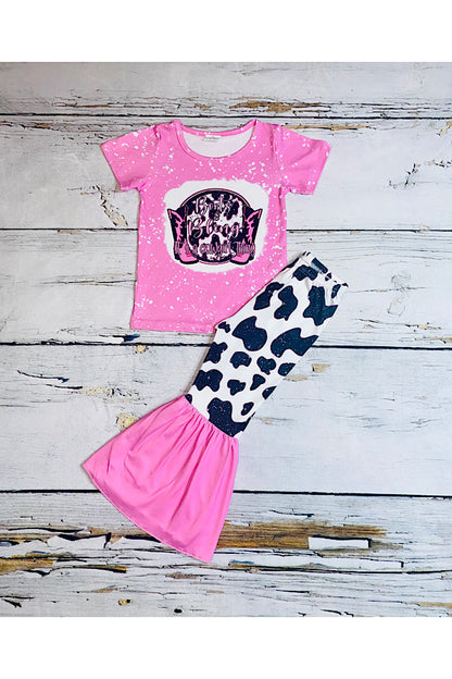 "BOOTS & BLING IT'S A COWGIRL THING" pink 2pc set