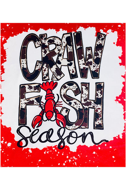 "CRAW FISH SEASON" red & cowhide 2pc set
